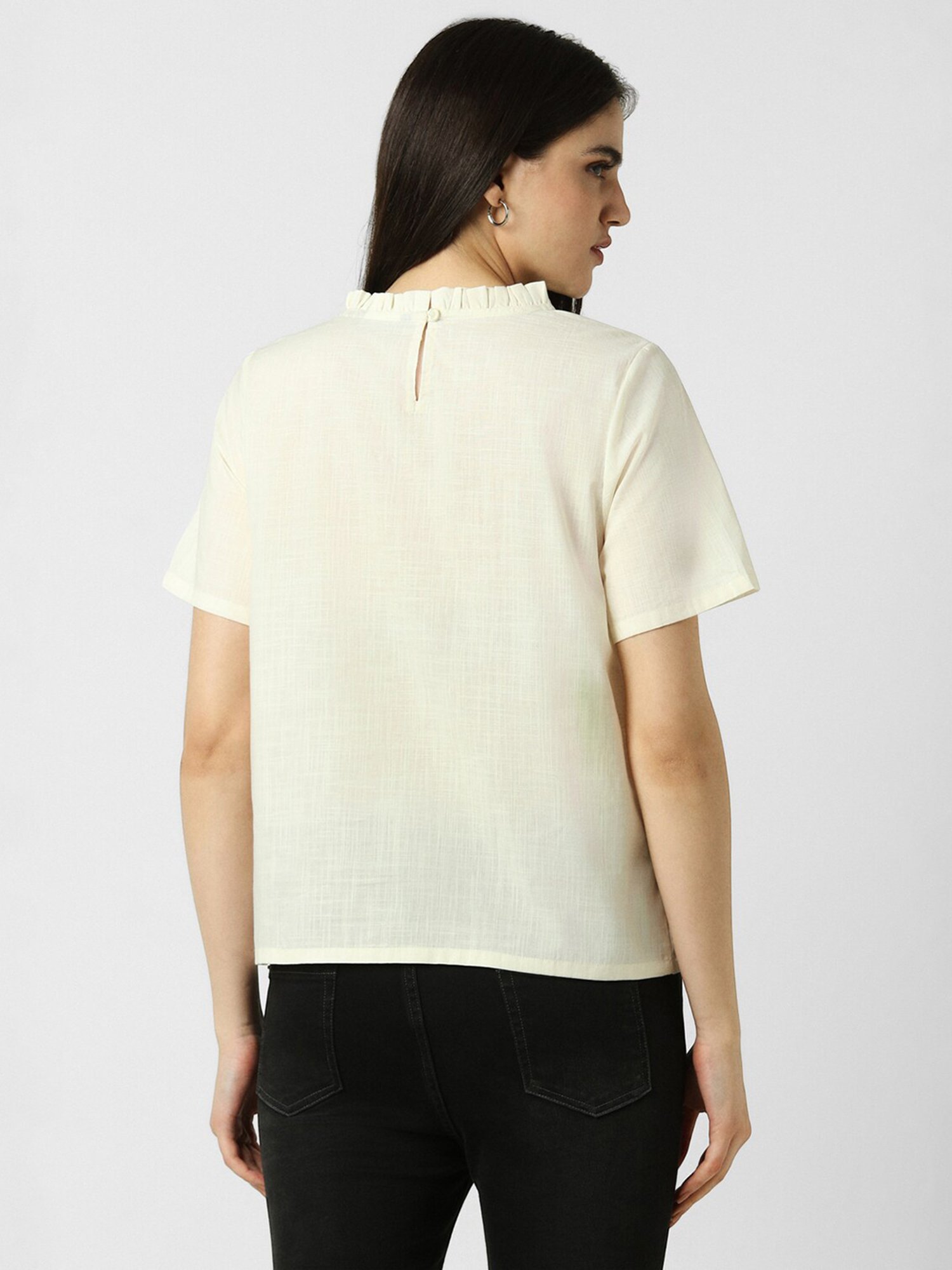 Van Heusen Beige Cotton Printed Top