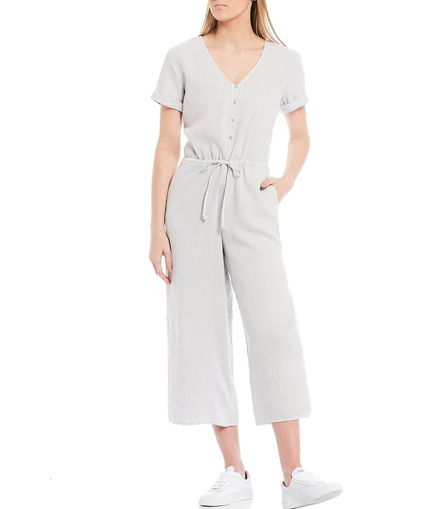 Cloth & Stone V-Neck Wide Leg Jumpsuit