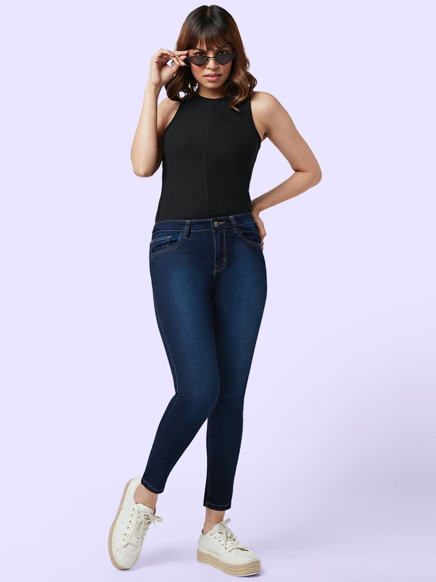 YU by Pantaloons Black Slim Fit Top