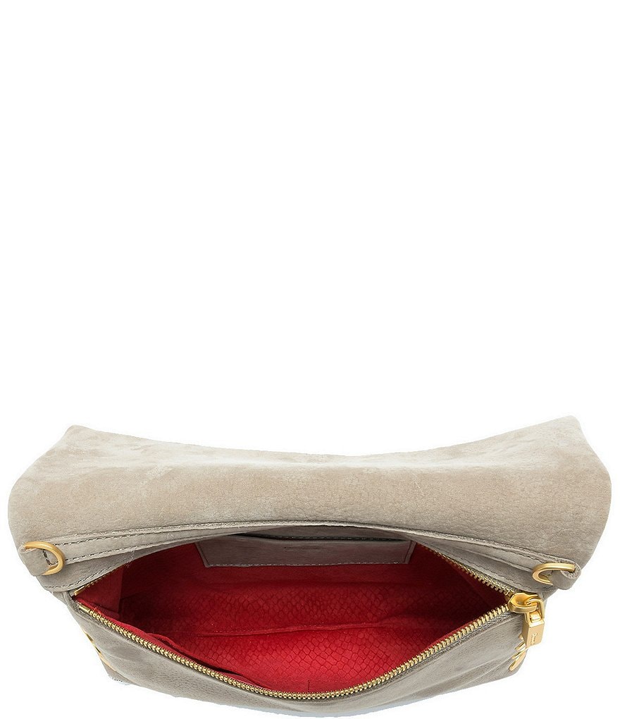 Hammitt VIP Studded Leather Fold-Over Zip Flap Medium Crossbody Bag