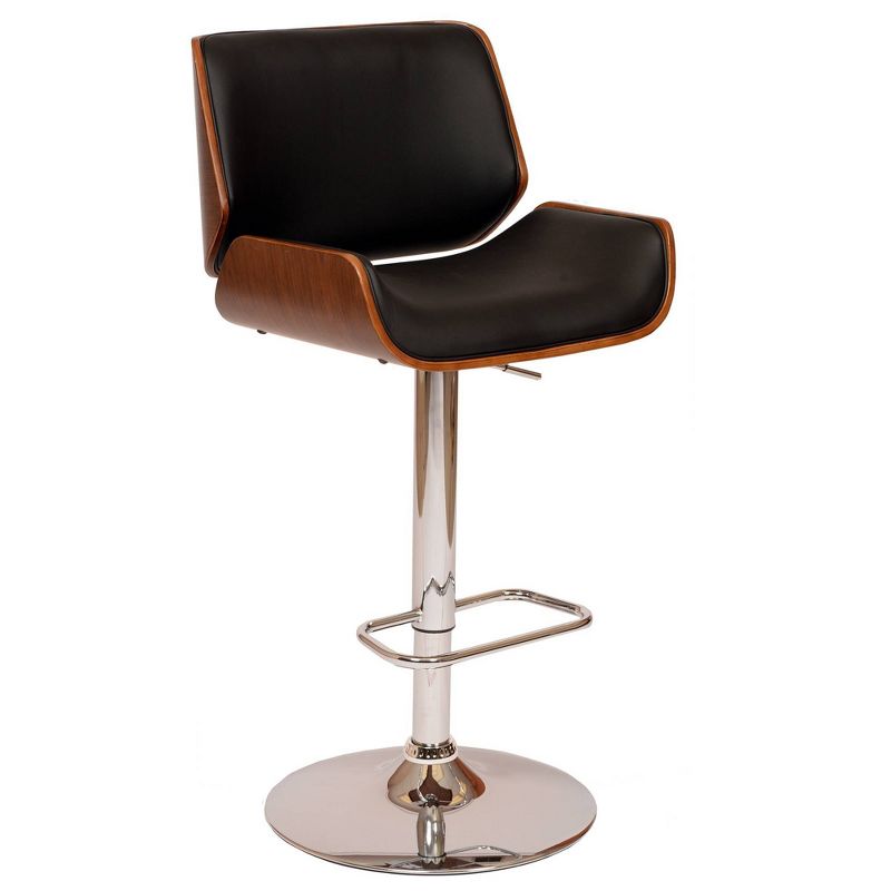 London Swivel Barstool Black/Walnut - Armen Living
