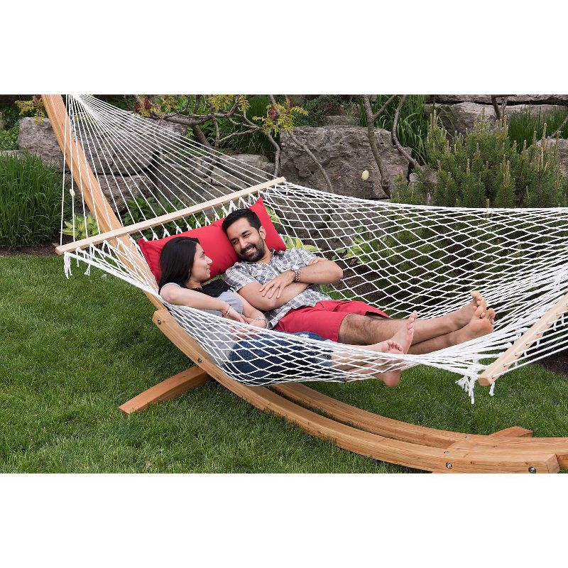 Vivere Double Polyester Rope Hammock in White