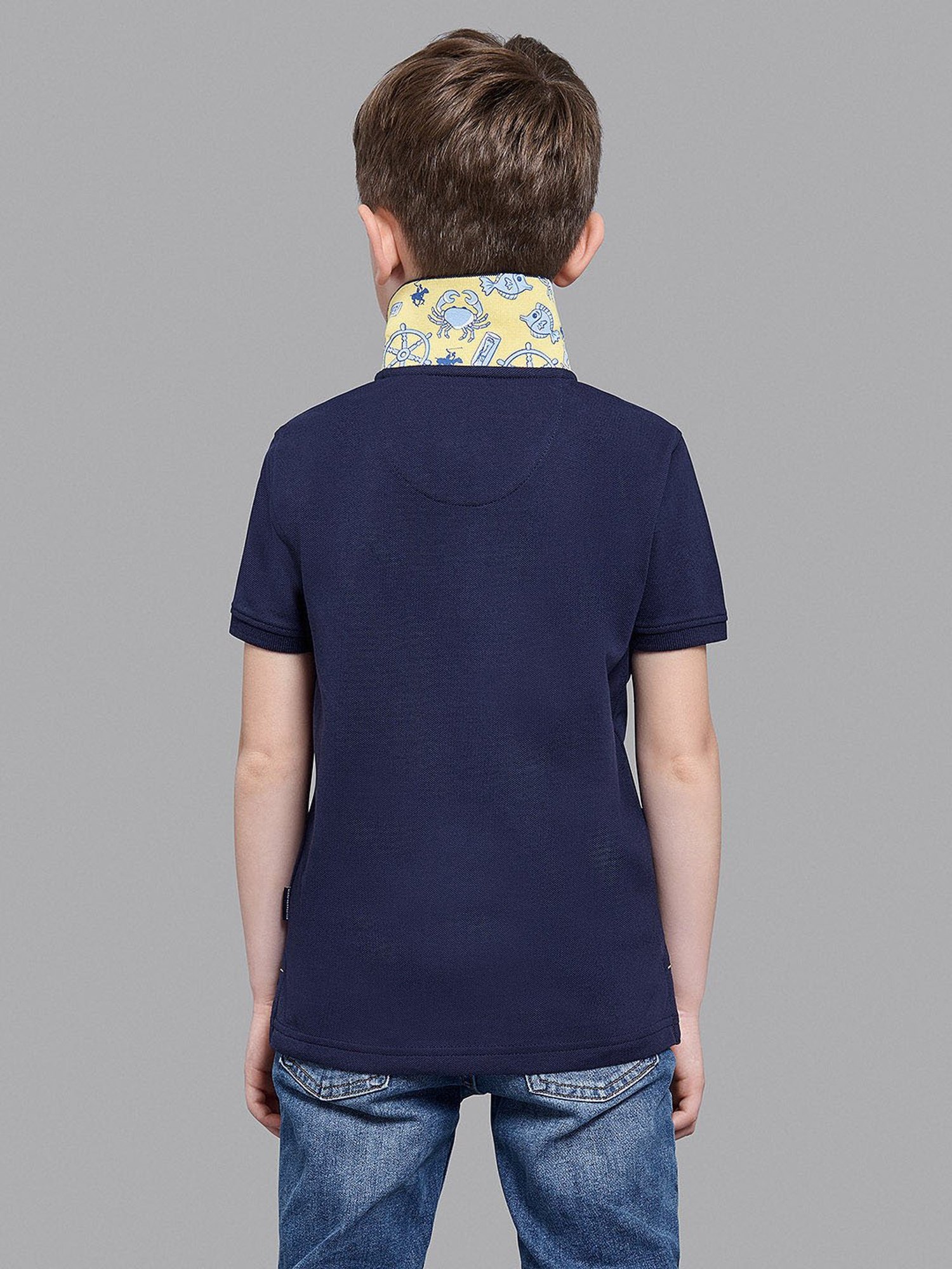 Beverly Hills Polo Club Boys Navy Solid Polo T-Shirt