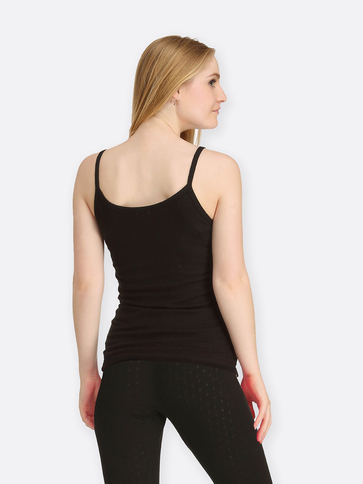 Kanvin Black Lace Thermal Camisole (Pack Of 2)