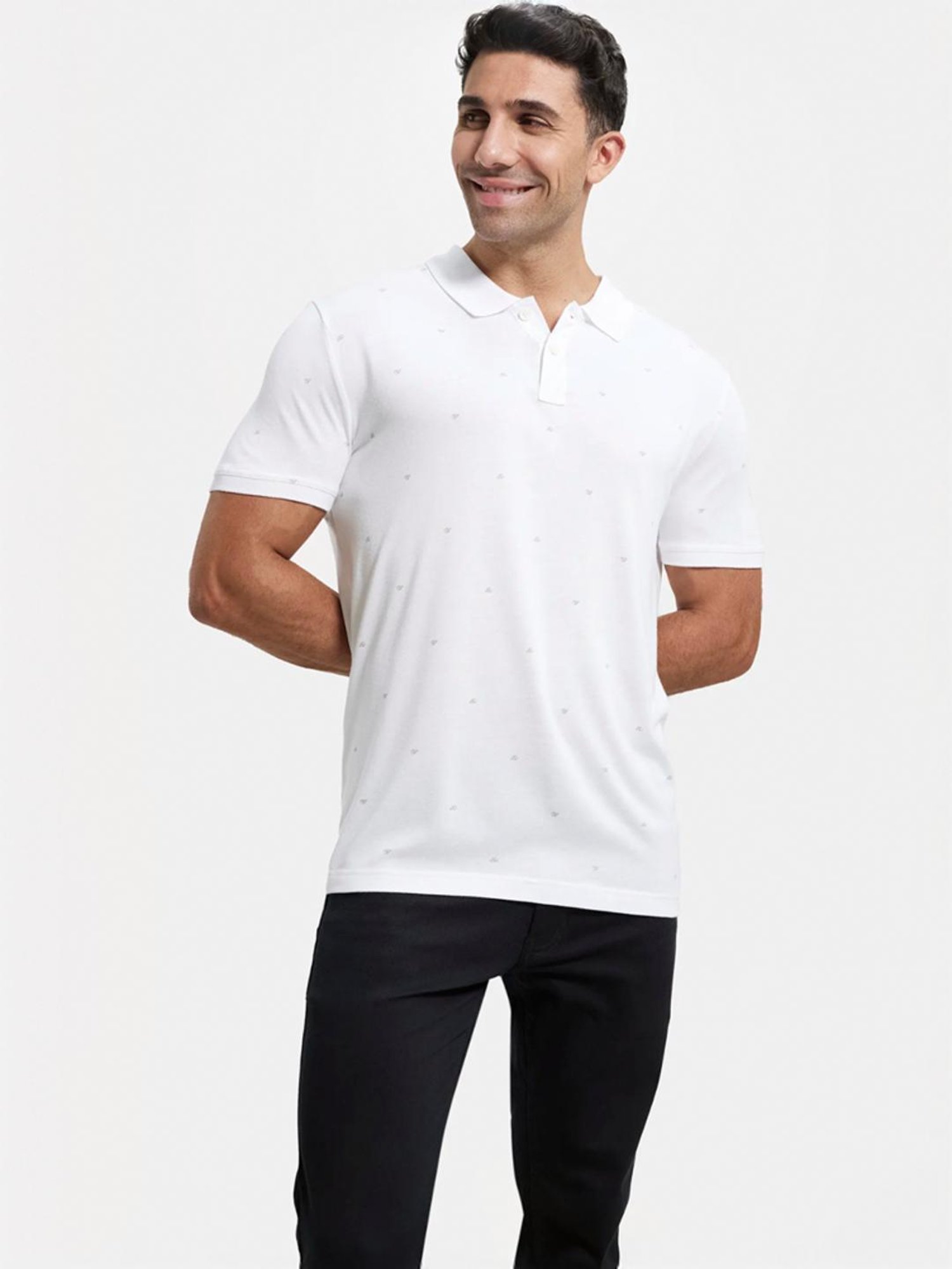 Jockey IM16 Men's Tencel Micro Modal And Cotton Blend Printed Half Sleeve Polo T-Shirt