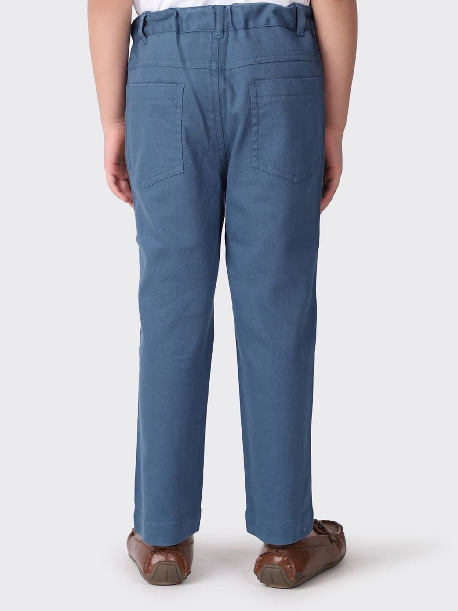 Fabindia Kids Navy Cotton Regular Fit Pants