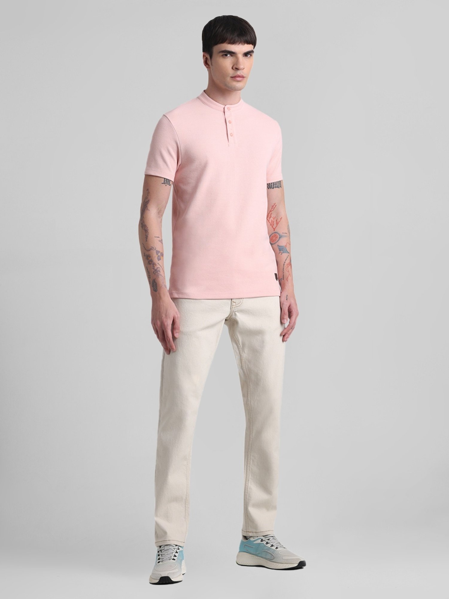 Jack & Jones Lotus Cotton Slim Fit Henley T-Shirt