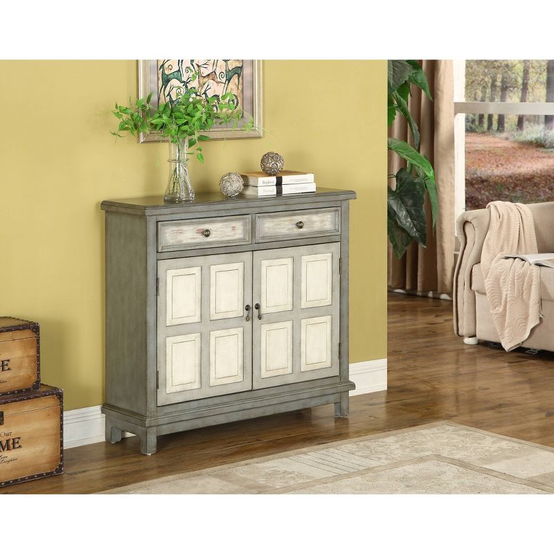 Raney 2 Drawer 2 Door Cupboard Gray - Treasure Trove Accents