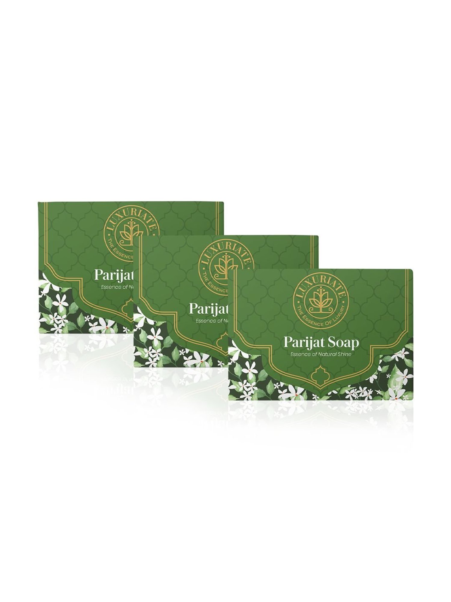 Luxuriate Parijat Essence of Natural Shine Soap Bar Pack of 3 - 375 gm