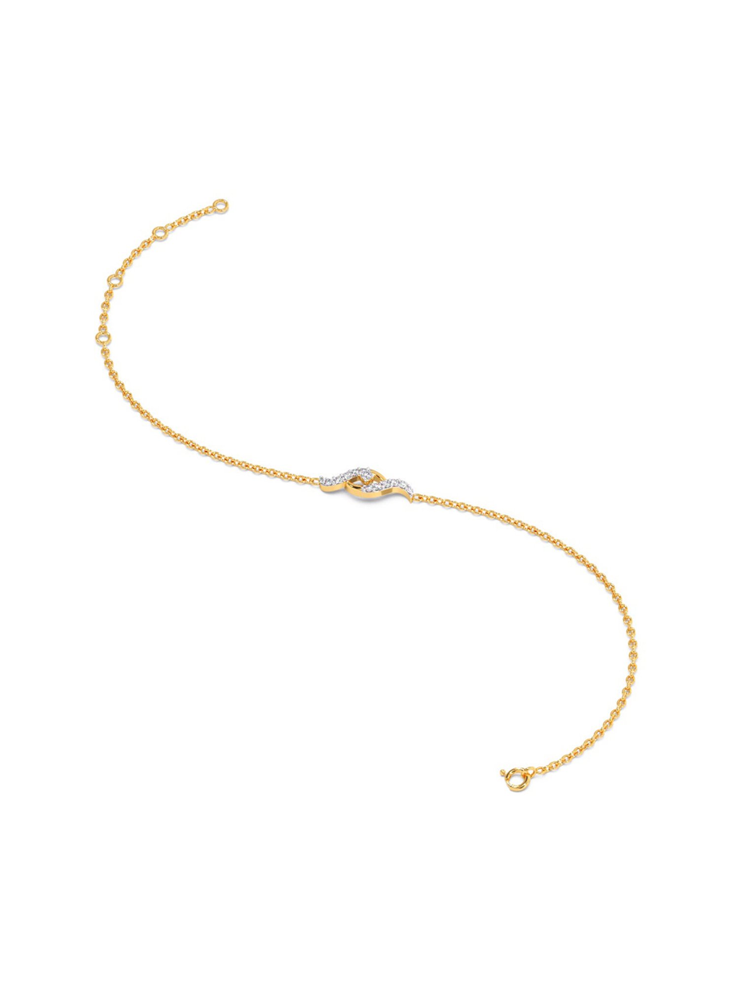 Candere by Kalyan Jewellers BIS Hallmark 18K Yellow Gold and Certified Diamonds Bracelet