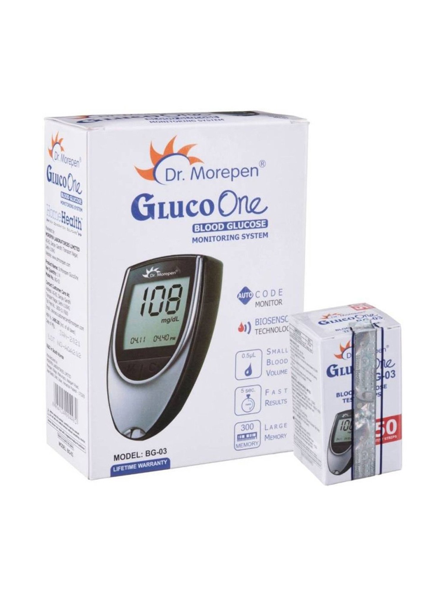 Accusure Simple Glucometer machine With 25 Test Strips (Black)