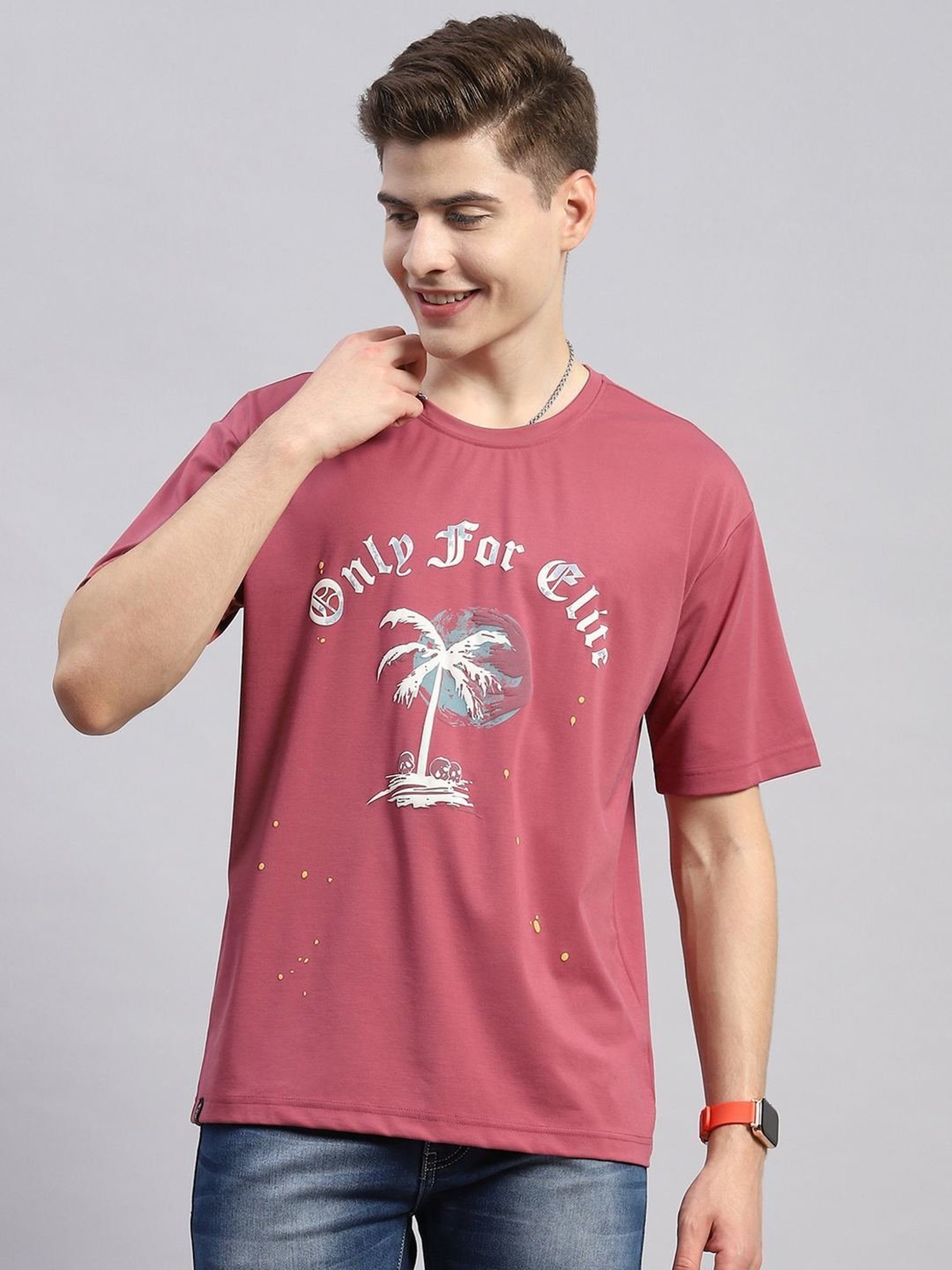 Monte Carlo Pink Regular Fit Printed T-Shirt