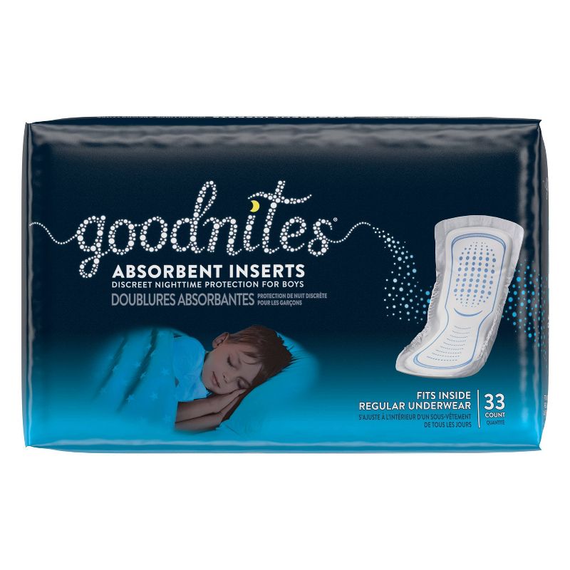 Goodnites Absorbent Bedwetting Underwear Inserts for Boys,  One Size (33ct)