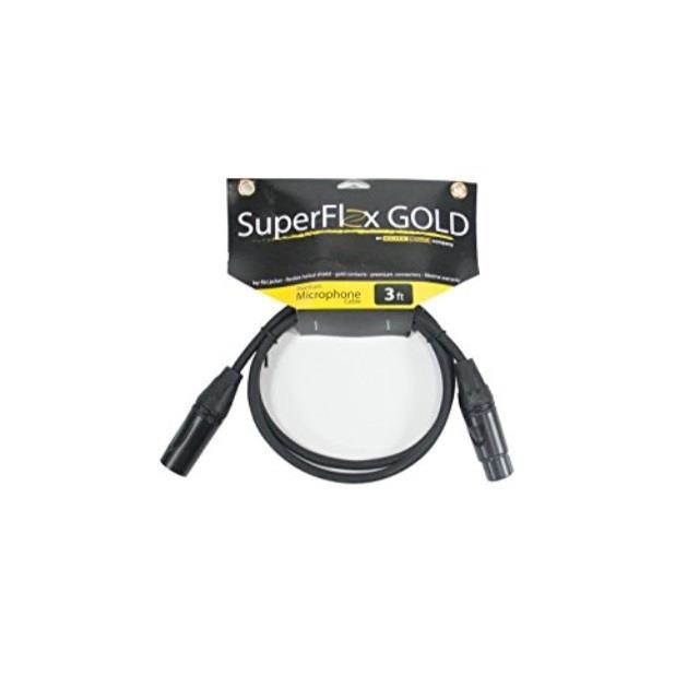 SuperFlex GOLD SFM-3 Premium Microphone Cable 3'