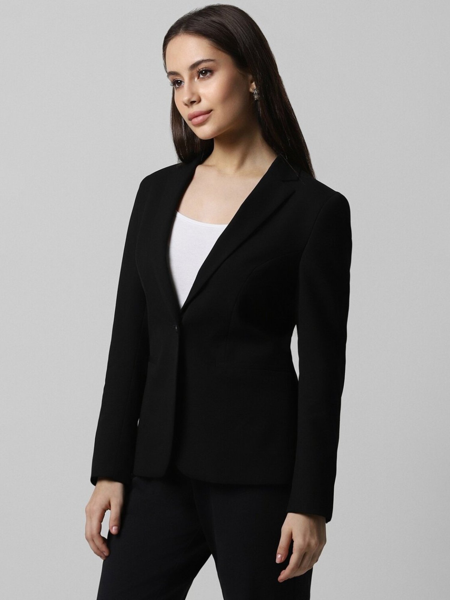 Van Heusen Black Regular Fit Formal Blazer
