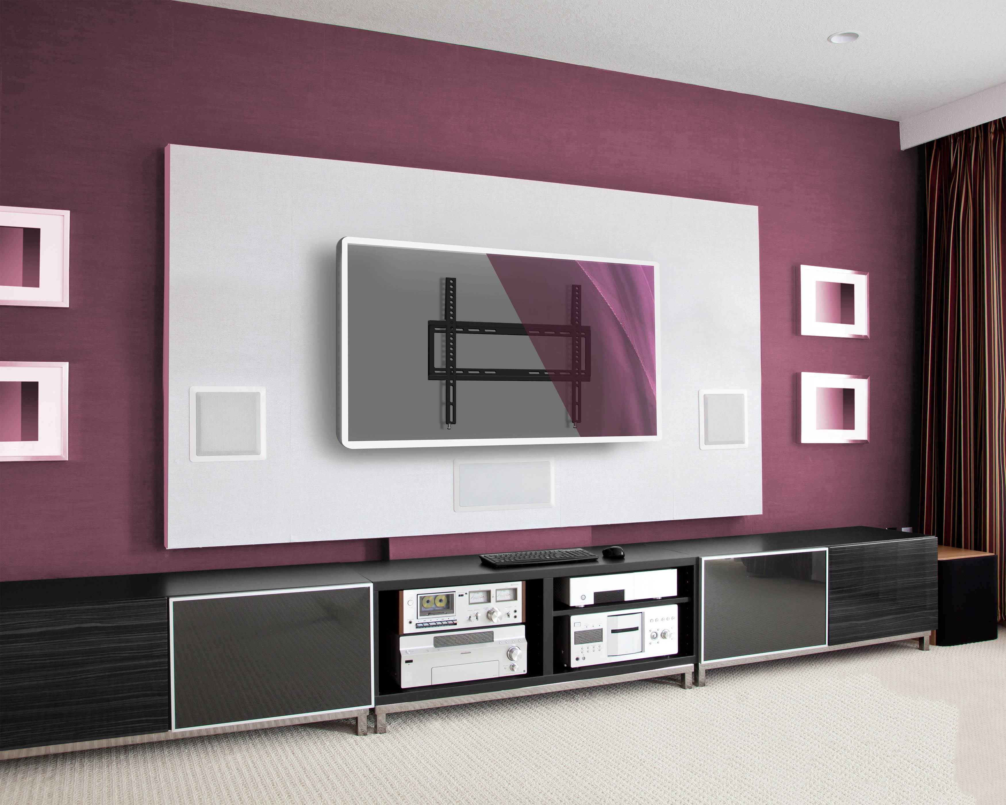 Monster Mounts Medium Flat TV Wall Mount for 32-60"