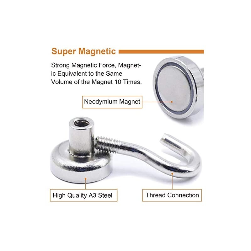 Neodymium Strong Magnetic Hooks,22Lbs Rare Earth Magnets Heavy Duty with Hook for Refrigerator,Ceiling Magnets for Hanging,Cruise,Curtain and Kitchen etc-25 Pack