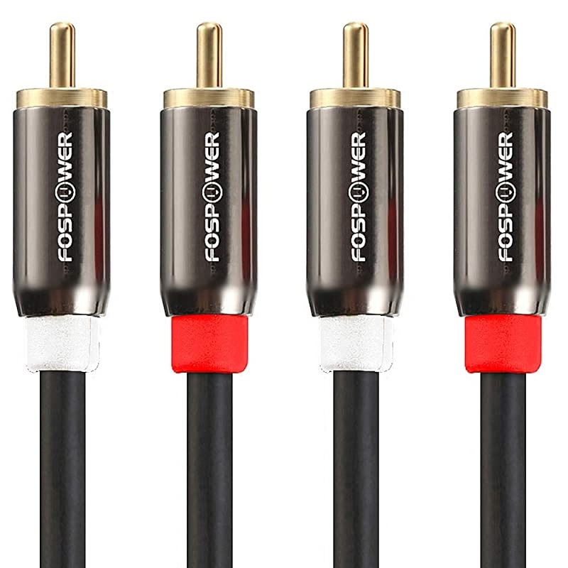 15 Feet 2 RCA MM Stereo Audio Cable 24K Gold Plated | Copper Core 2RCA Male to 2RCA Male LeftRight Premium Sound Quality Plug