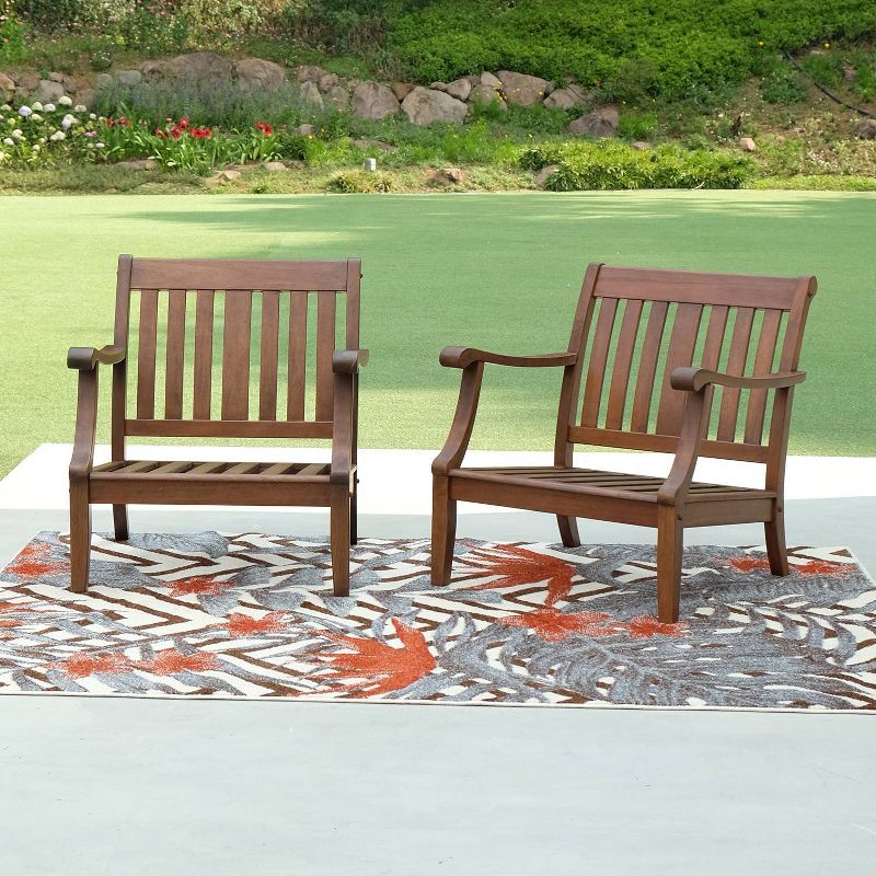 Sopra 2pc Wood Patio Lounge Chair with Cushion - White - Cambridge Casual