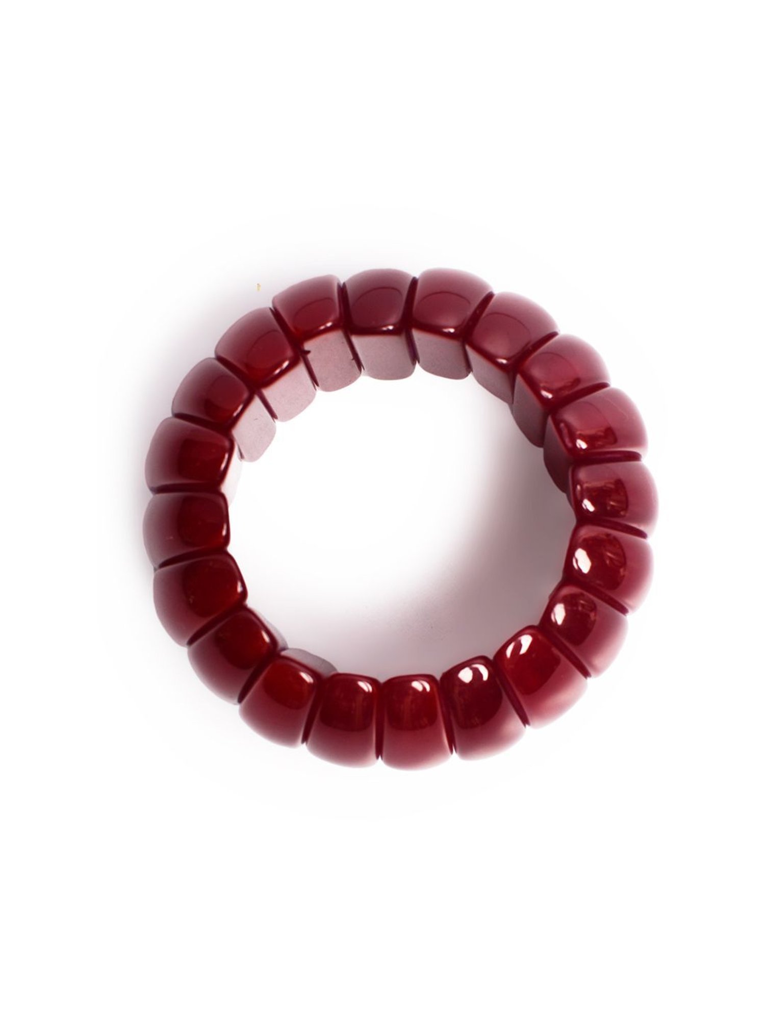 IMLI STREET Maroon Artificial Beaded Stretchable Bracelet for Women