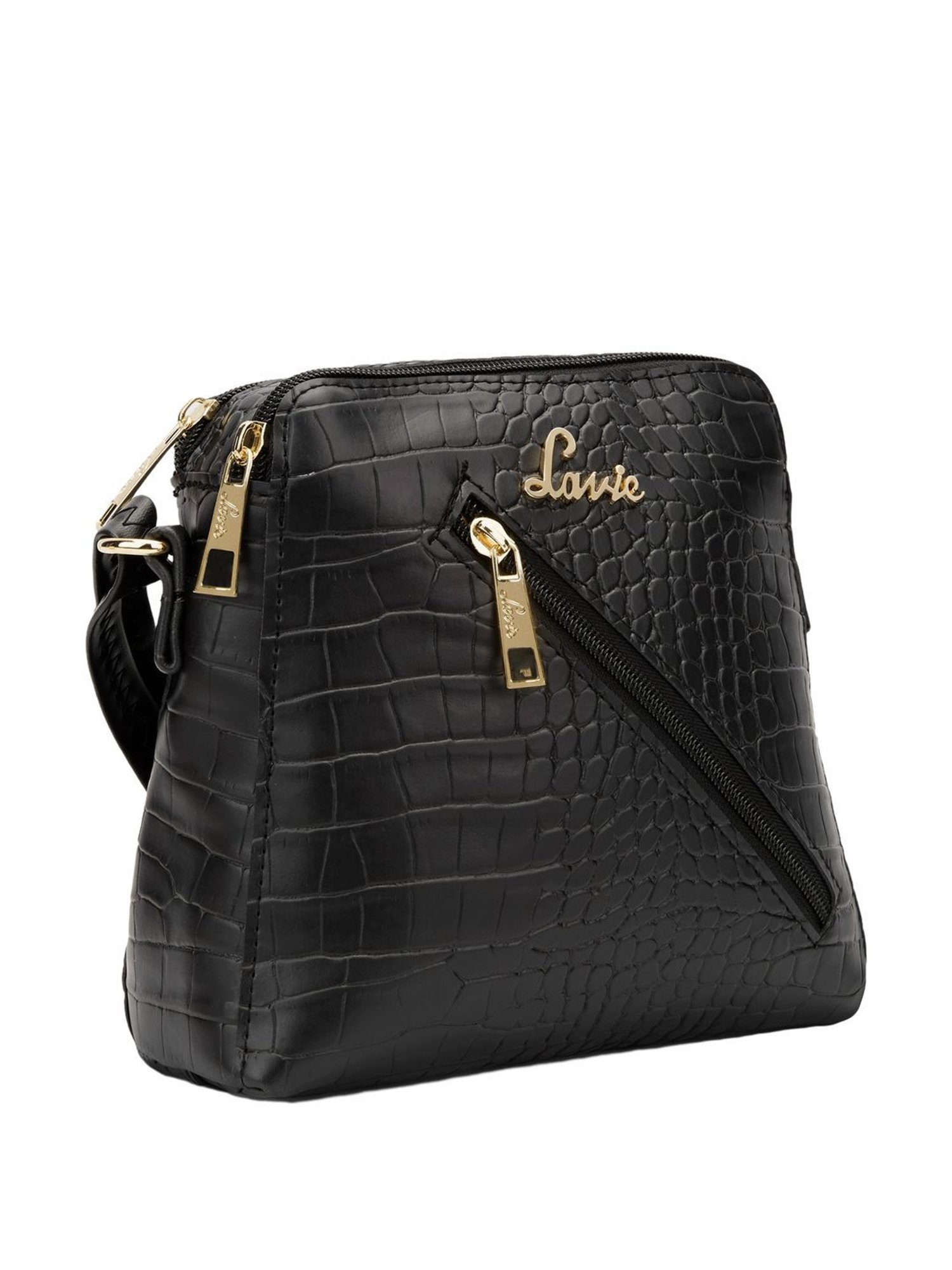 Lavie Black Textured Small Sling Handbag
