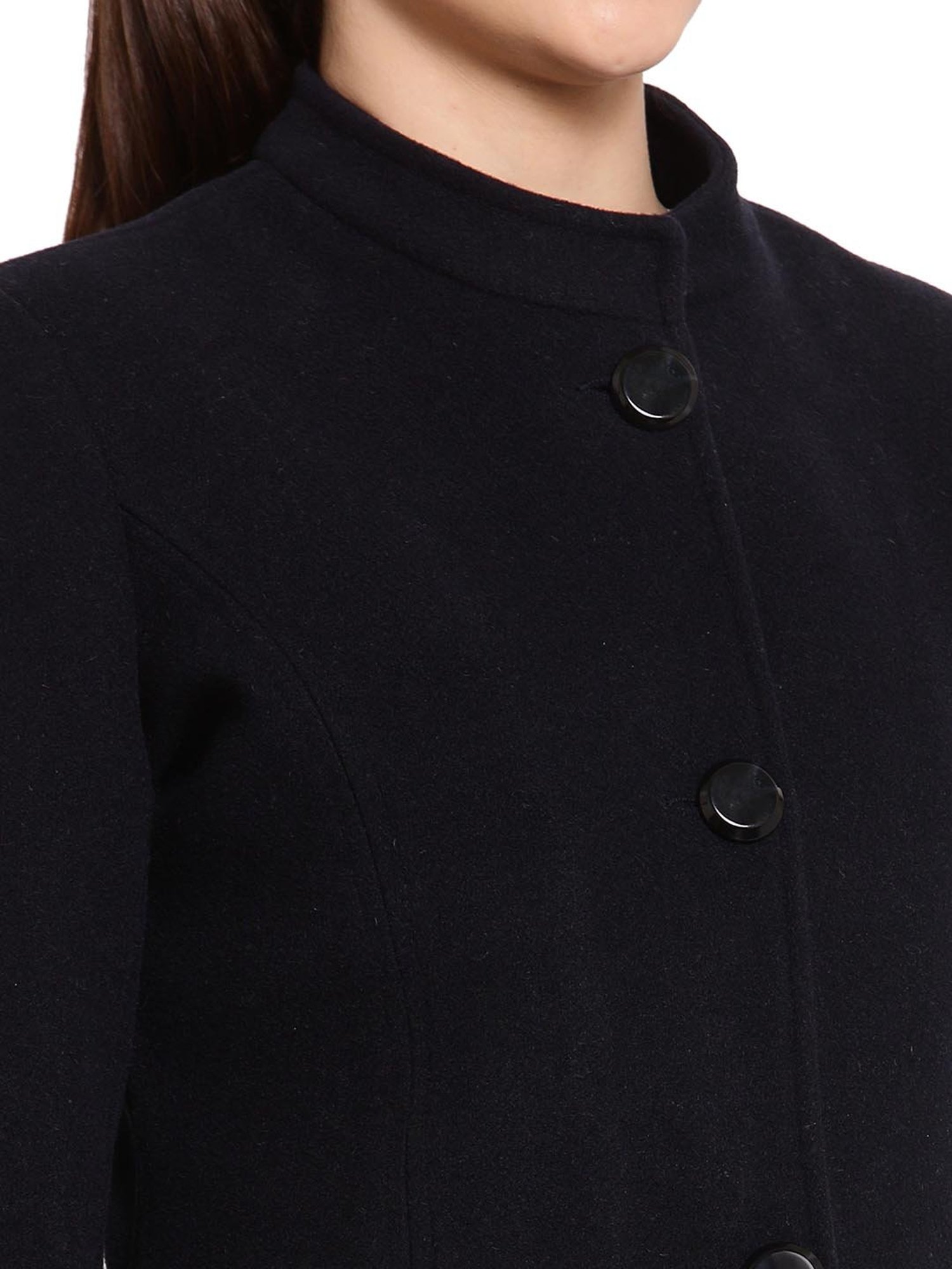 Juelle Navy Full Sleeves Coat