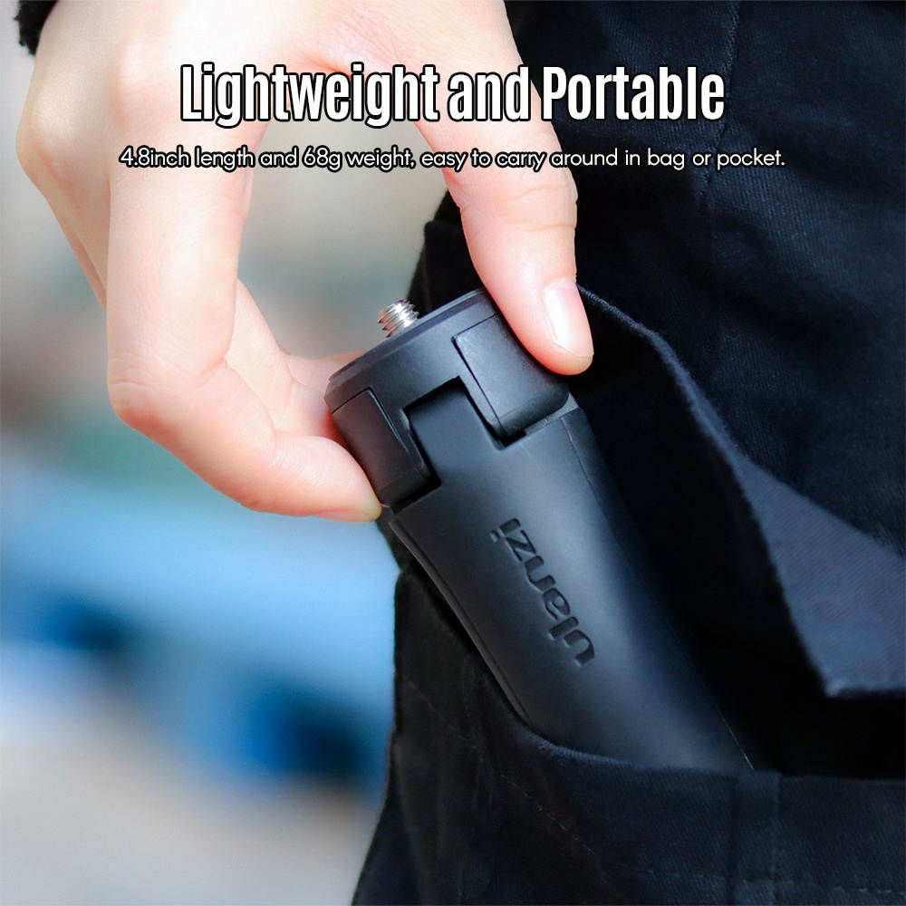 Ulanzi MT-10 Mini Tripod Handheld Monopod Max Loading 2.5KG with 1/4 Inch Screw Mount for Cell Phone ILDC DSLR Action Camera Compatible with DJI OSMO Mobile 3 Stabilizer