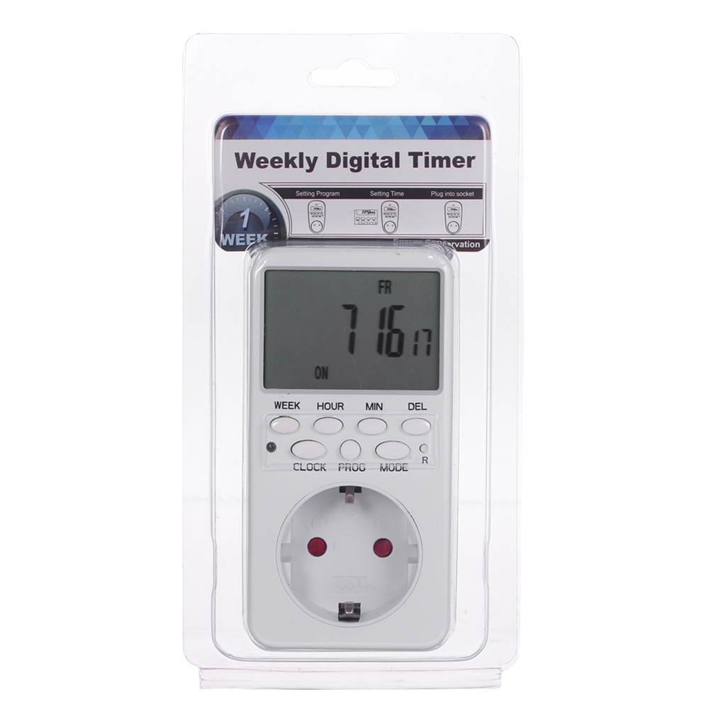 Digital Timer Switch Socket LCD Display Plug-in Programmable Time Switch Energy Saving Intelligent Electronic Timing Socket