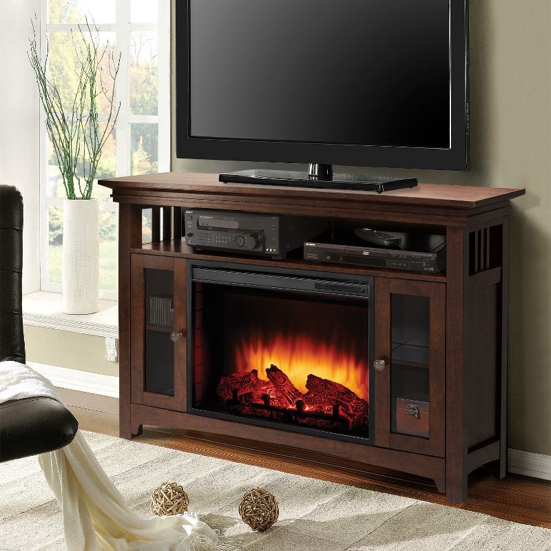 Wyatt 48" Media Fireplace Burnished Oak Brown - Muskoka