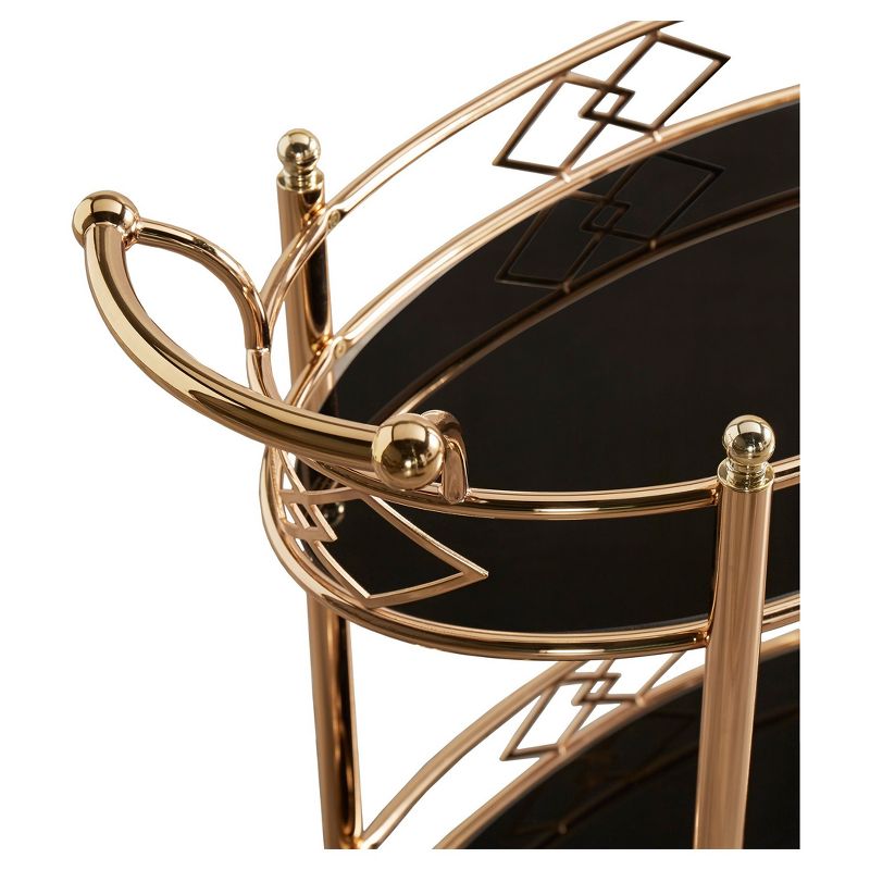 Flash Furniture Castleberry Rustic Wood Grain and Iron Kitchen Serving and Bar Cart