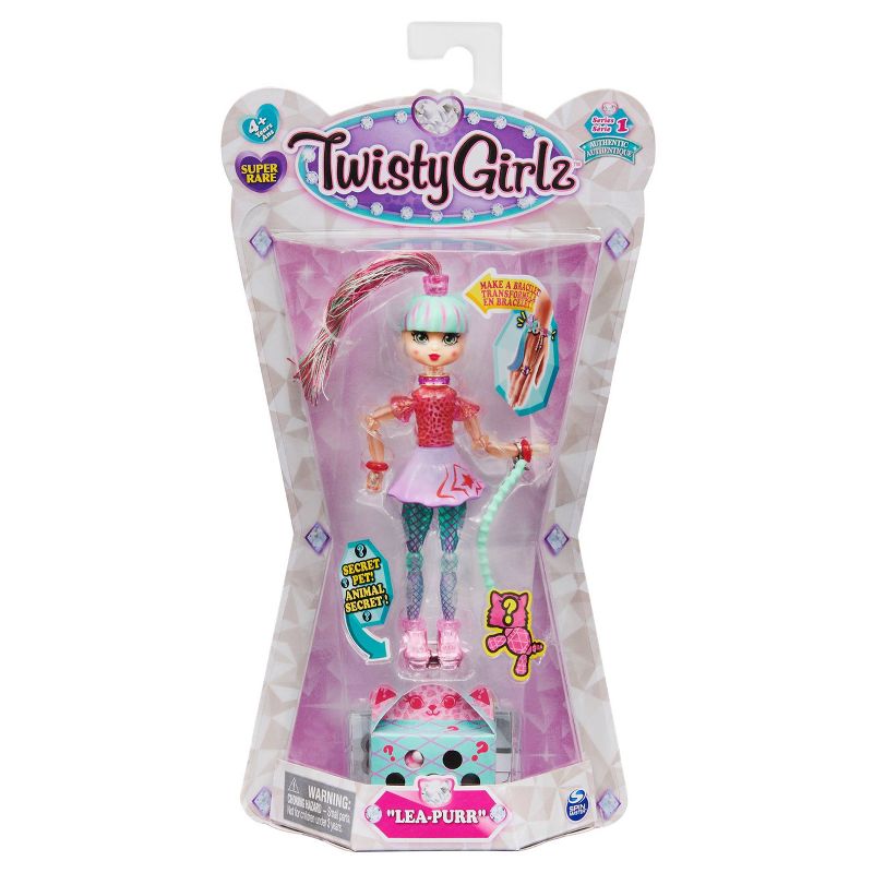 Twisty Girlz Lea-Purr Transforming Doll to Collectible Bracelet with Mystery Twisty Petz