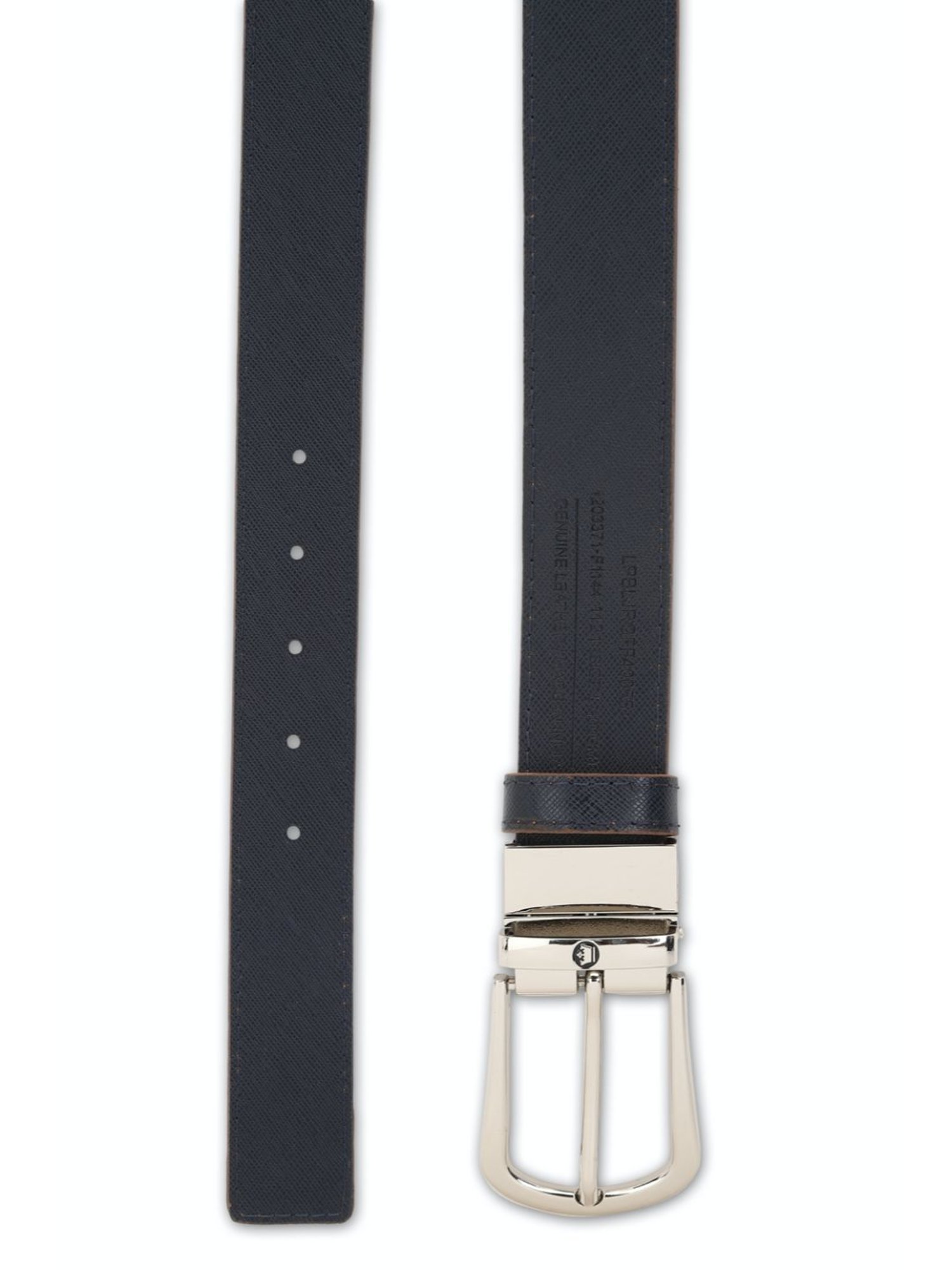 Louis Philippe Black & Brown Solid Wide Belt for Men