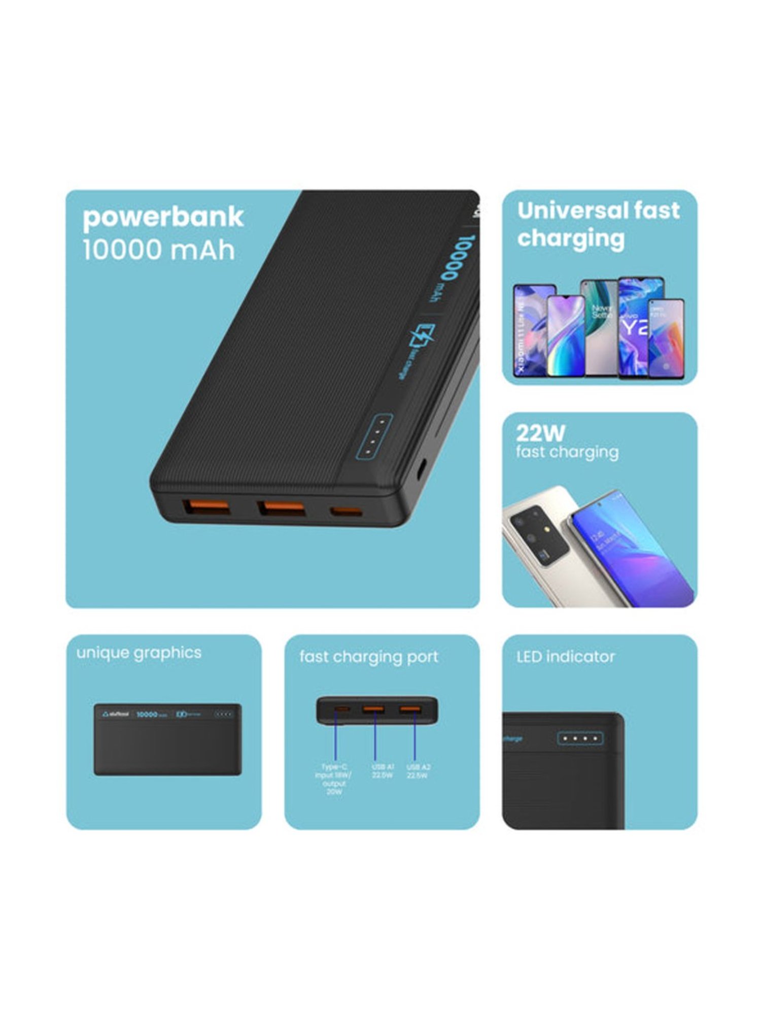 Stuffcool Major 10000mAH 20W PD Powerbank (Black)