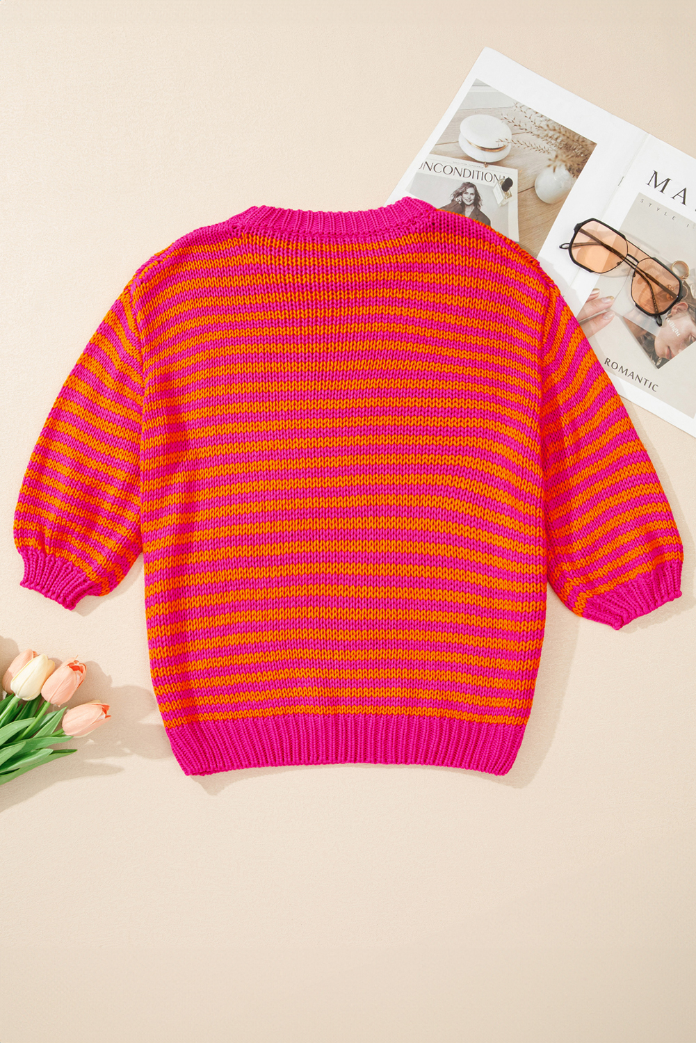Pink Merry & Bright Pop Up Letter Waffle Knit Sweater