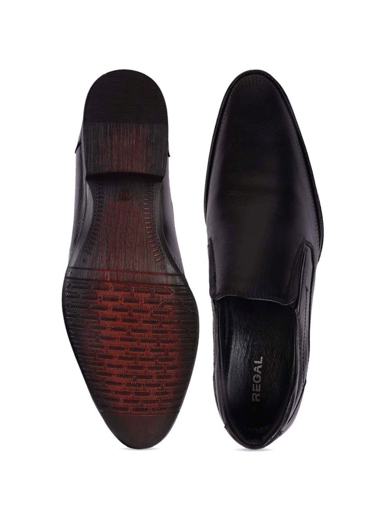 Regal Men's Black Formal Slip-Ons