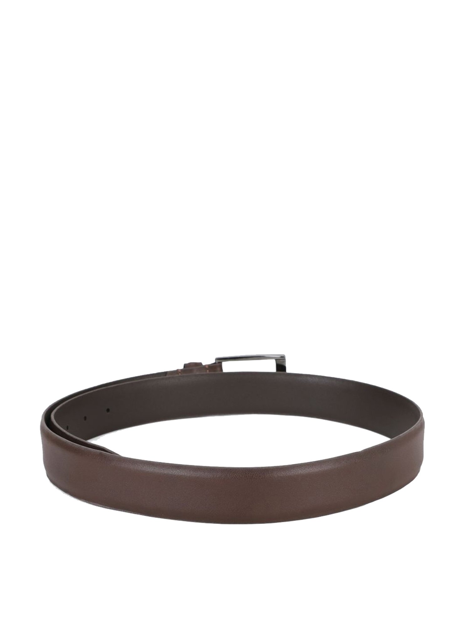 Louis Philippe Brown Leather Waist Belt for Men
