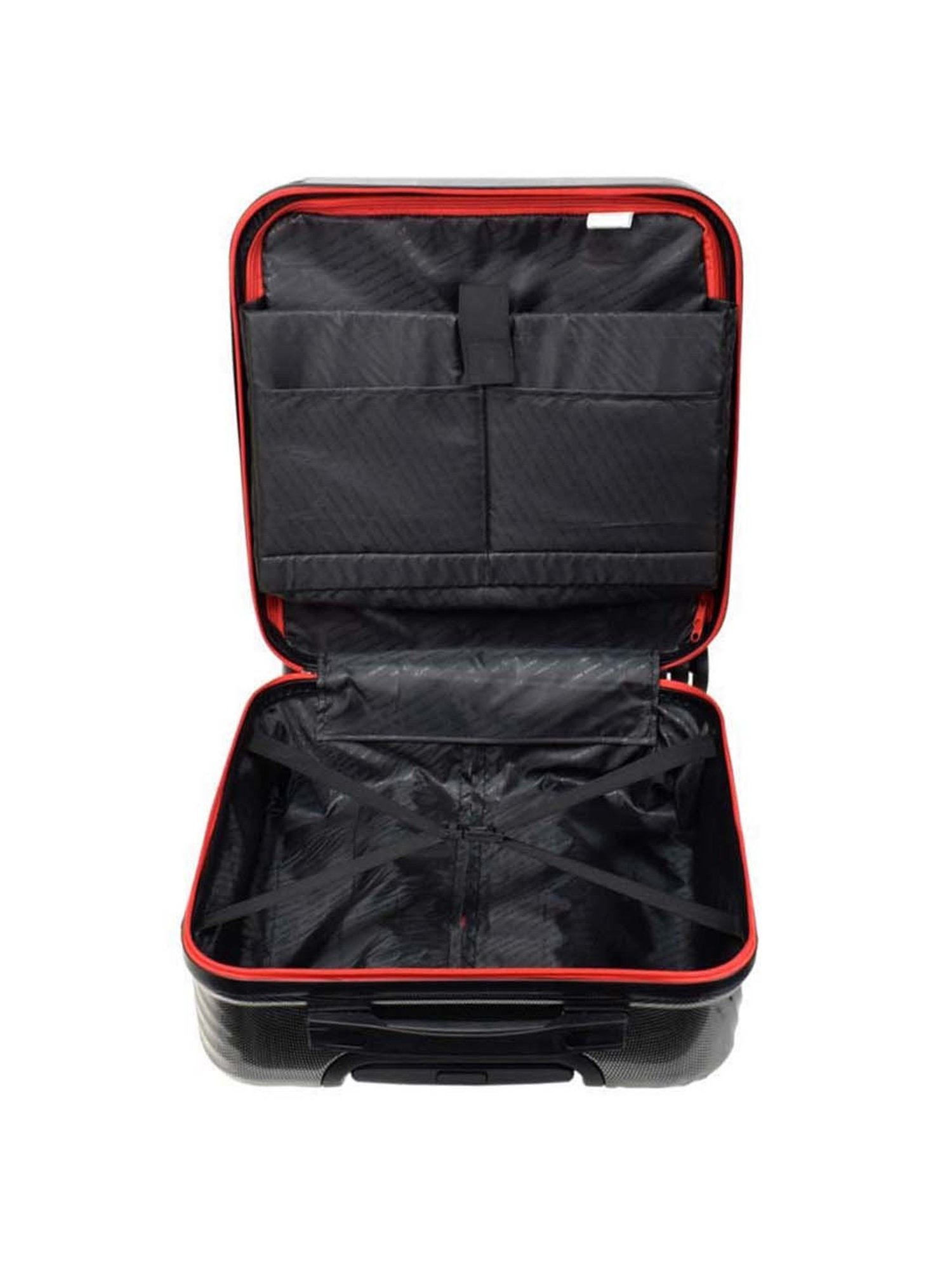 Swiss Military Carbon Grey Striped Hard Overnighter Laptop Trolley Bag - 38 cm