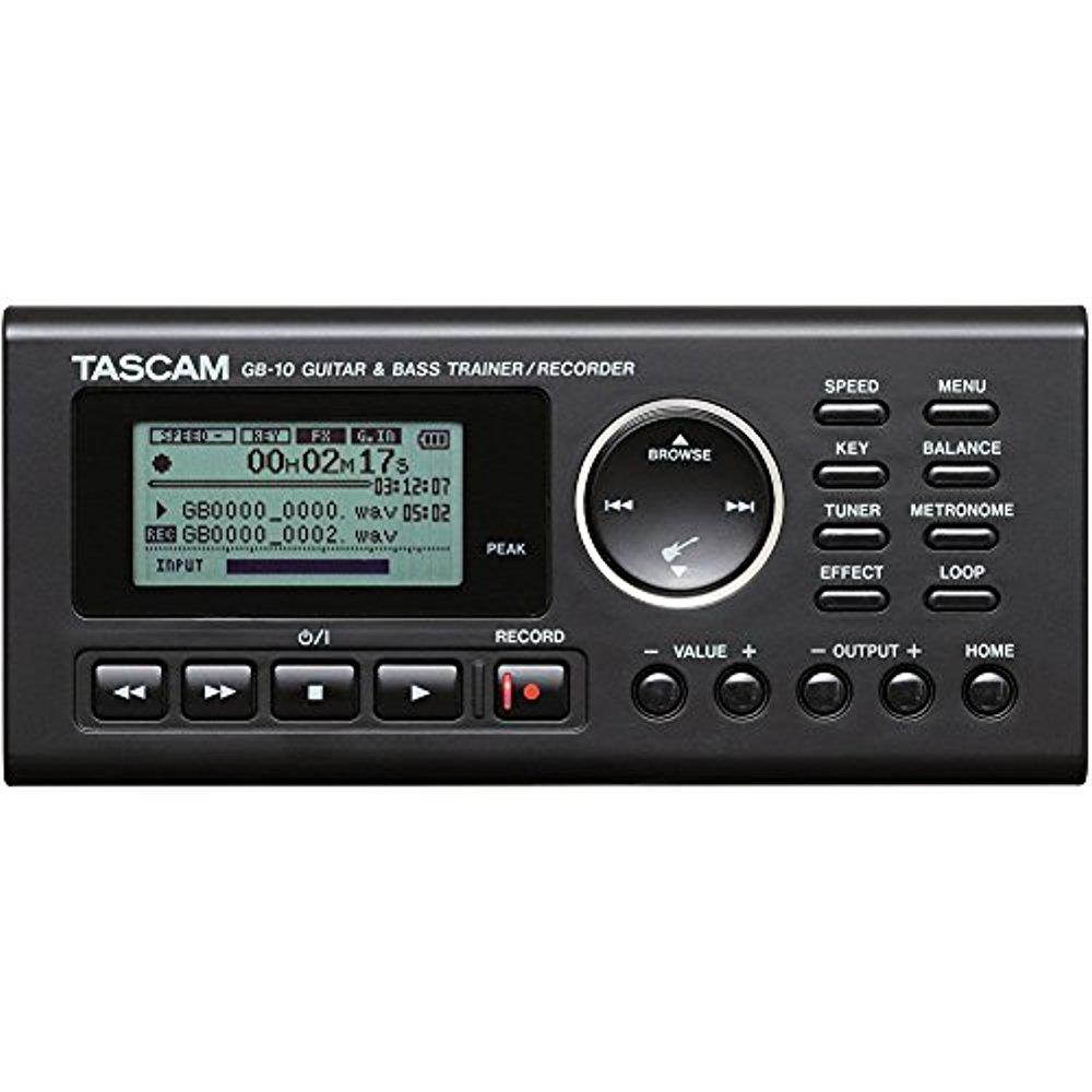 tascam gb10  usb guitar/bass trainer/recorder along with samson studio headphones and transcend sdhc memory card
