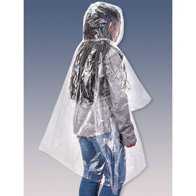 Juvale 10 Pack Kids Disposable Rain Ponchos with Ball, Child Emergency Waterproof Raincoat, 42.5 x 36.5 In