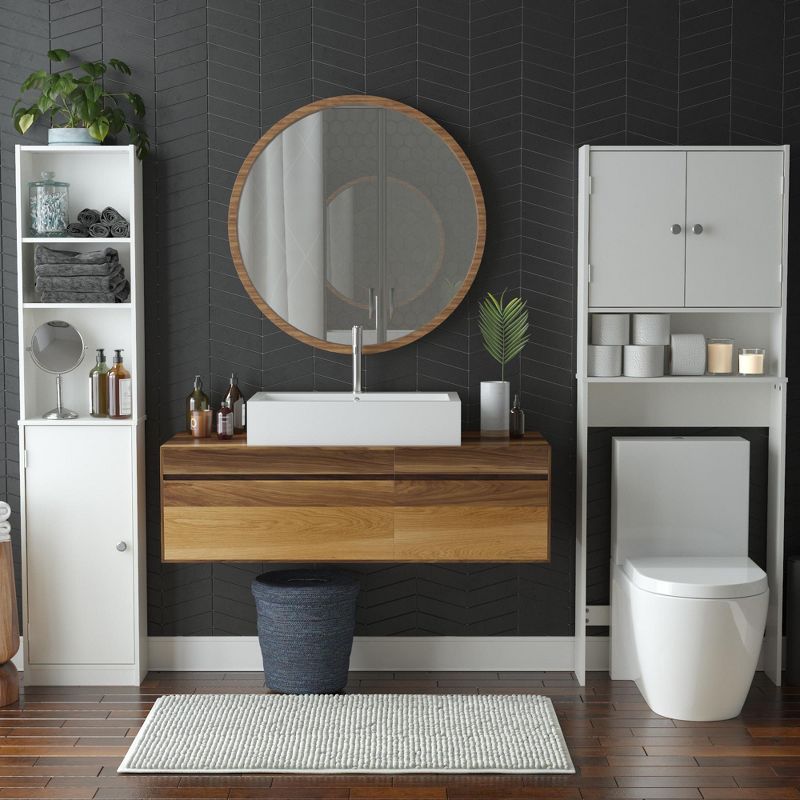 RealRooms Basin Space Saver, Bathroom Toilet Storage Furniture, White