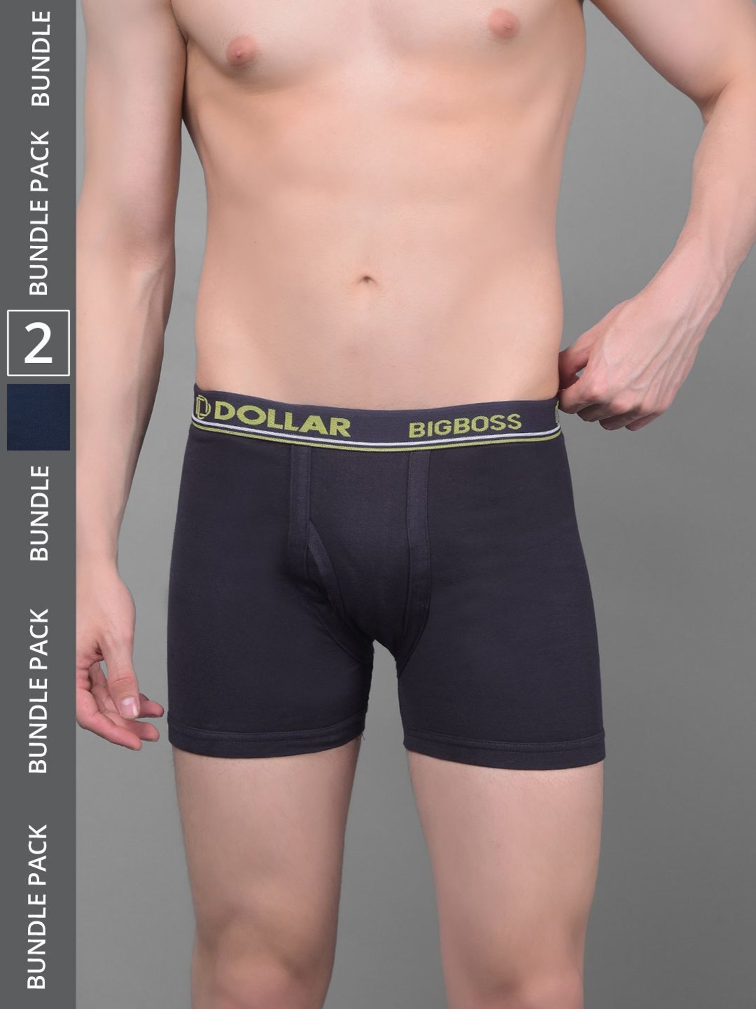 Dollar Bigboss Assorted Cotton Regular Fit Trunks - Pack Of 2