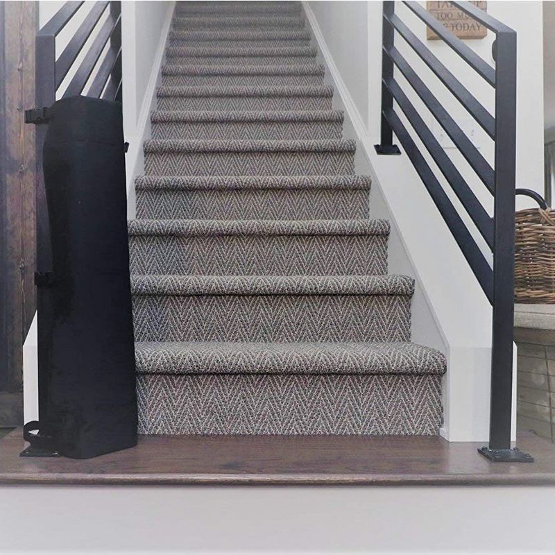 The Stair Barrier Portable Wide Banister to Banister Retractable Fabric Baby and Pet Safety Gate, 42 to 52 Inch, Hampton Natural