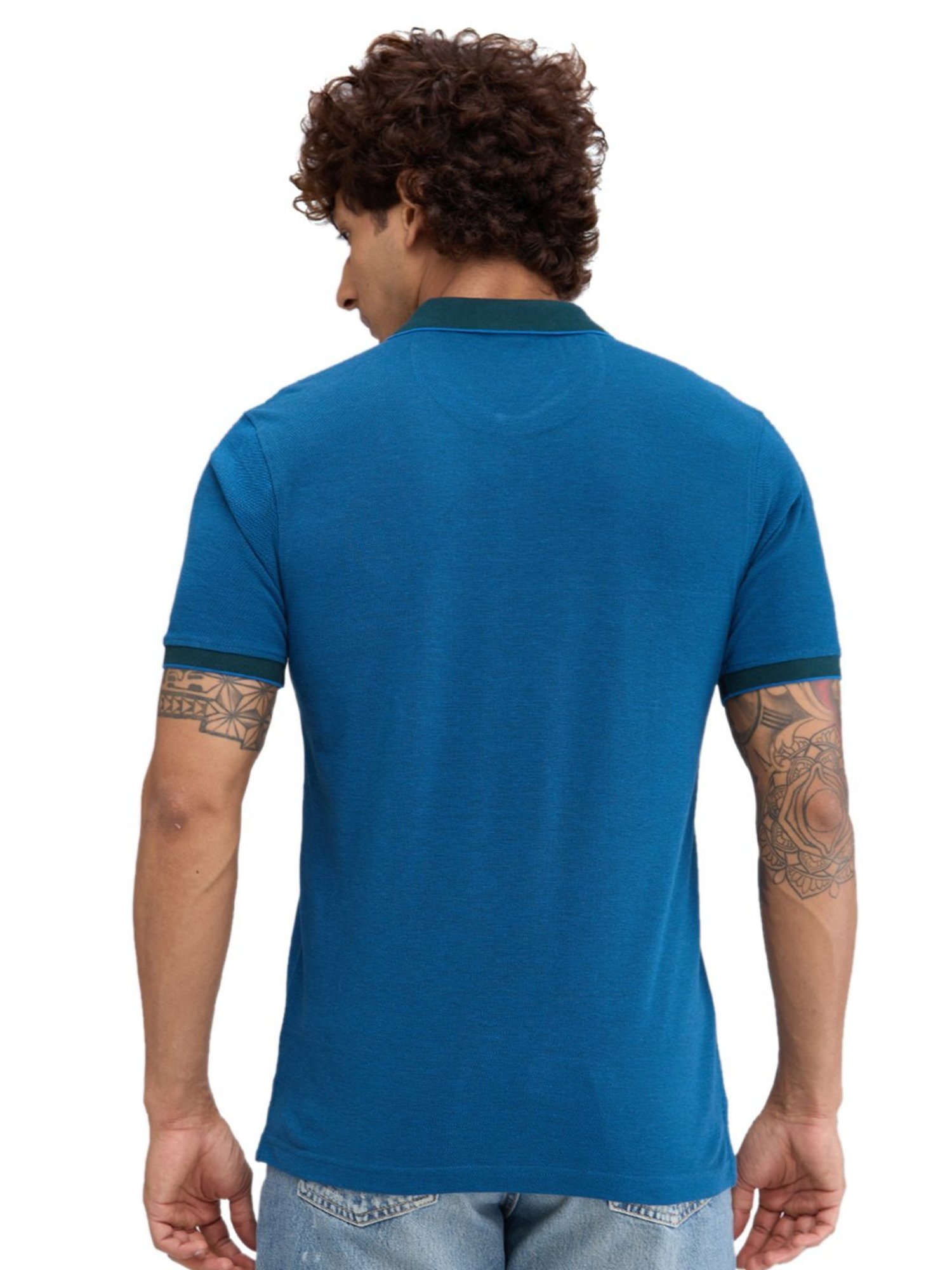 Raymond Blue Slim Fit Polo T-Shirt