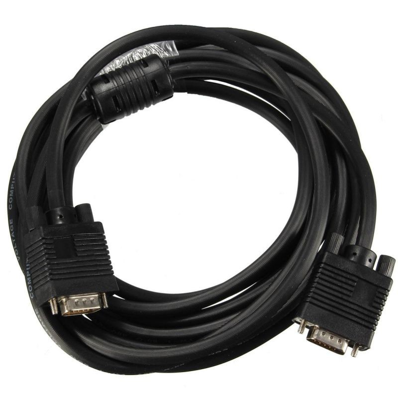 5M LONG SIZE 15FT 15 PIN SVGA VGA ADAPTER MONITOR M/M Male To Male Cable CORD -