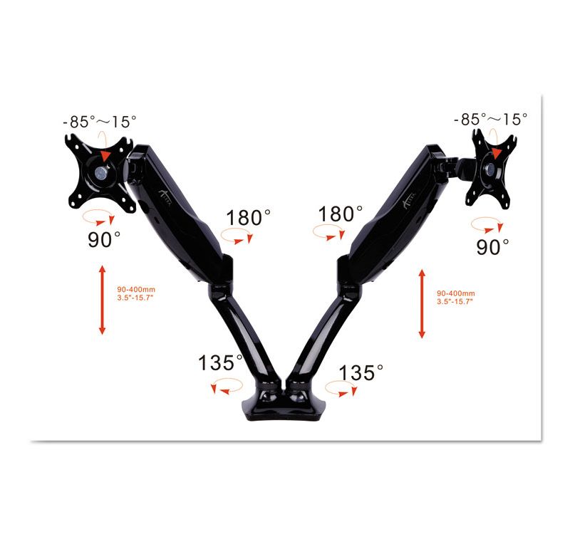 Alera AdaptivErgo Articulating Monitor Arm Dual Monitor up to 32" Black AEMA2L