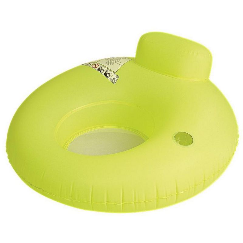 Pool Central 48" Inflatable 1-Person Water Sofa Swimming Pool Inner Tube Lounger Float - Green