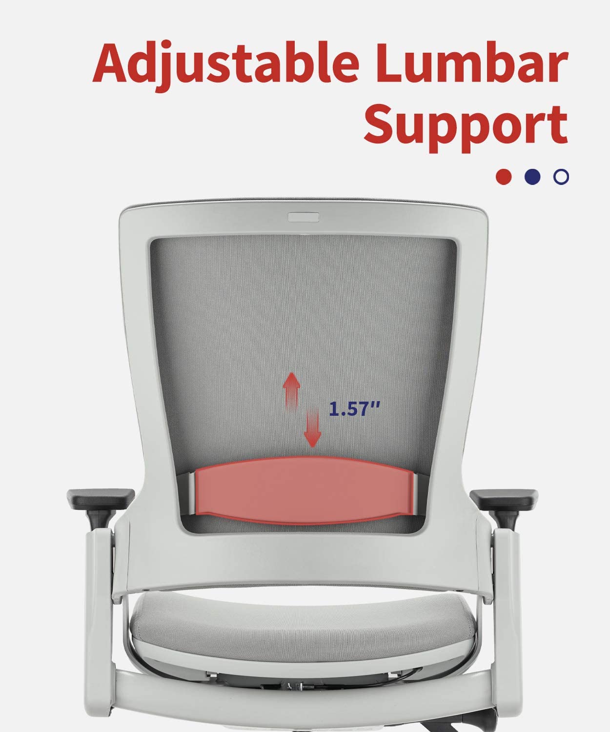 COLAMY Ergonomic High Swivel Executive Chair with Adjustable Height 3D Arm Rest Lumbar Support and Upholstered Back for Home Office Gray New Version