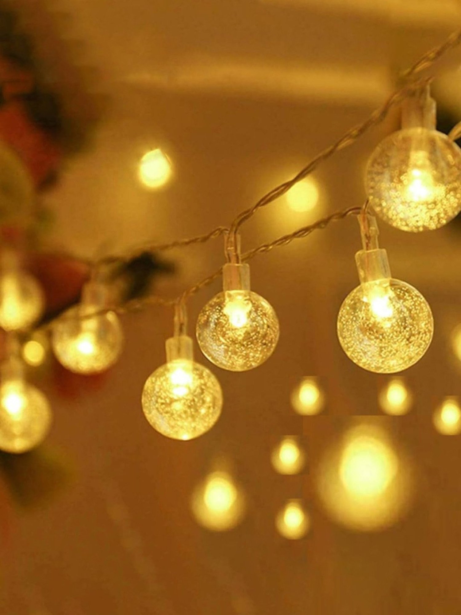 Xergy Crystal Ball LED String Fairy Lights Outdoor & Indoor for Home Decoration (Warm White)