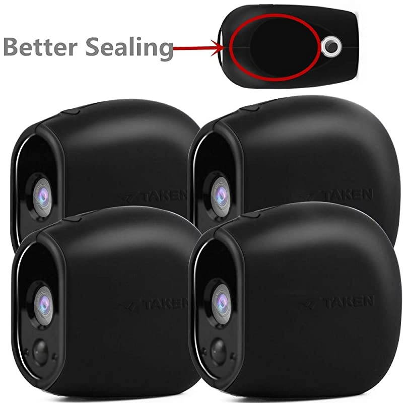Silicone Skins Compatible for Arlo Smart Security Home Camera,  Silicone Skins Case Cover for Arlo Smart Security Wire-Free Cameras, 4 Pack, Black
