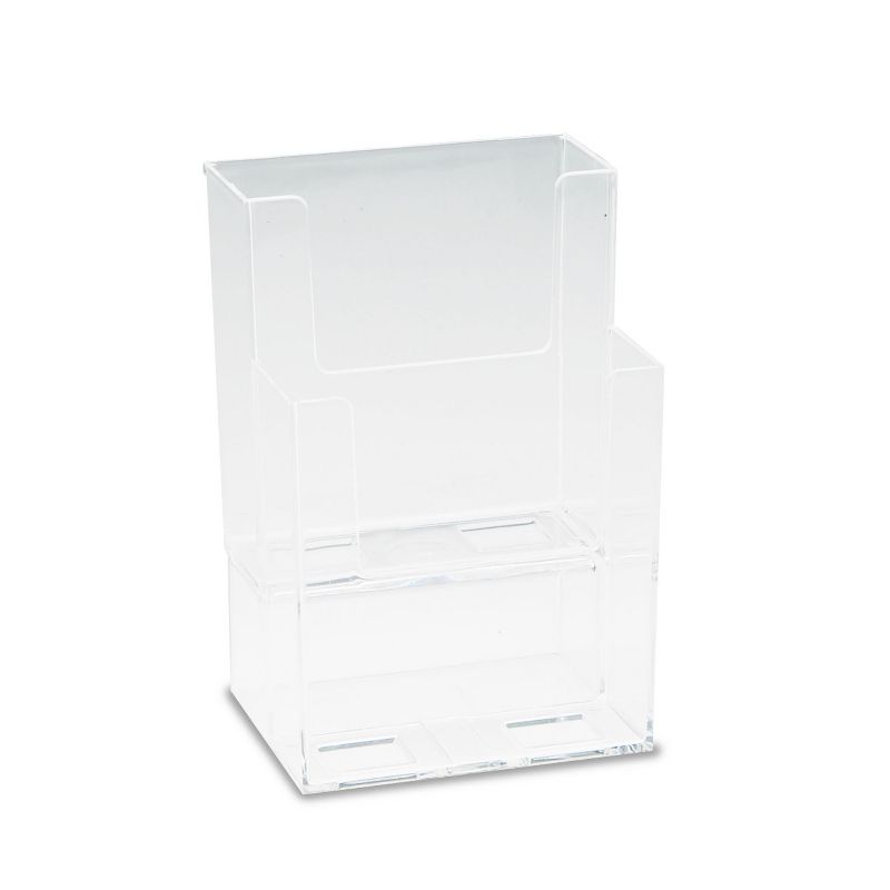 Deflecto Extra-Deep Flat Back Display Two Compartments 4-1/2w x 3-3/4d x 7h Clear 77201